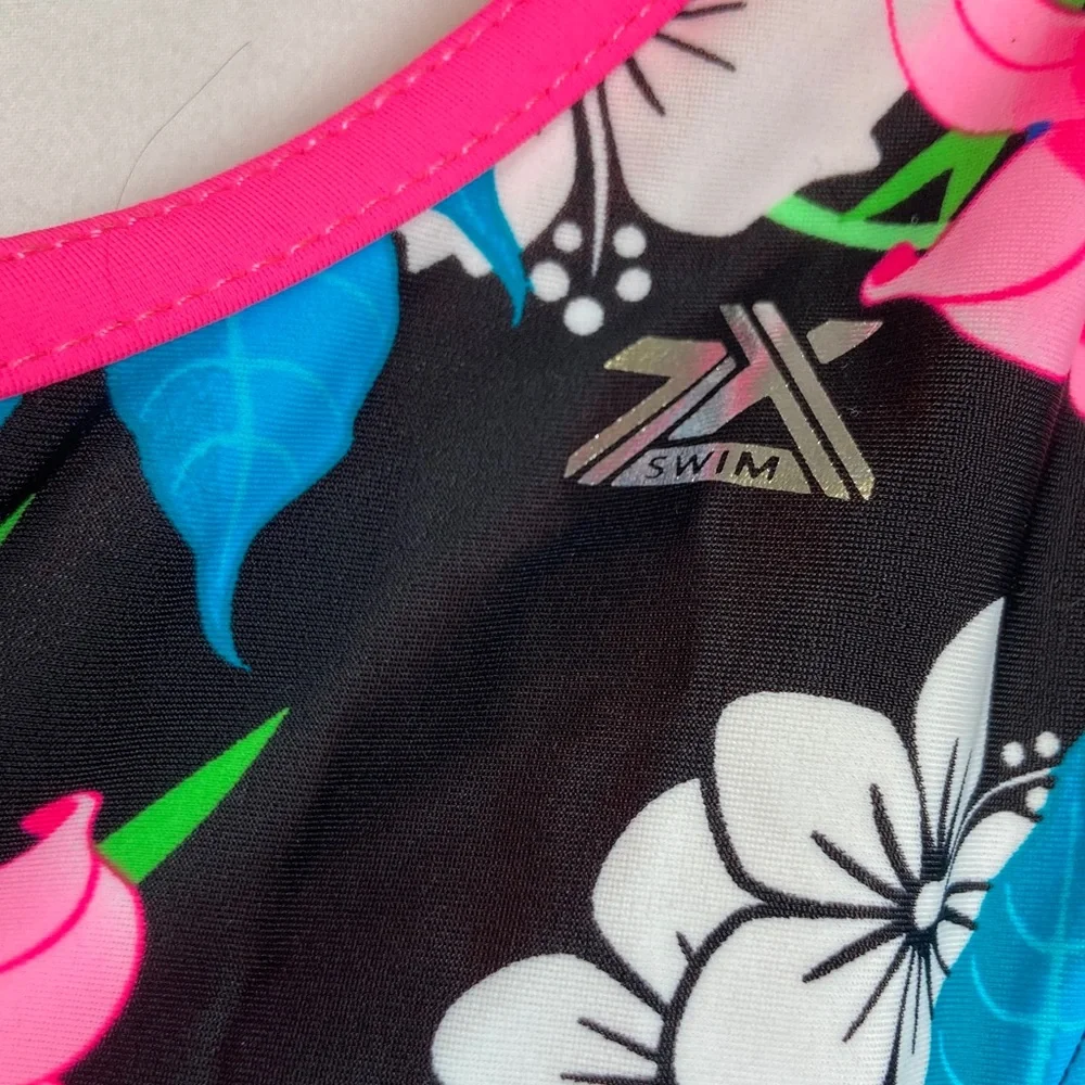 ZeroXposur Tropical Bloom Kids One Piece Swimsuit Sz L (14.5/16.5)